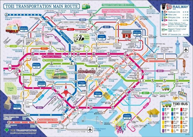 Mappa della stazione degli autobus di Tokyo