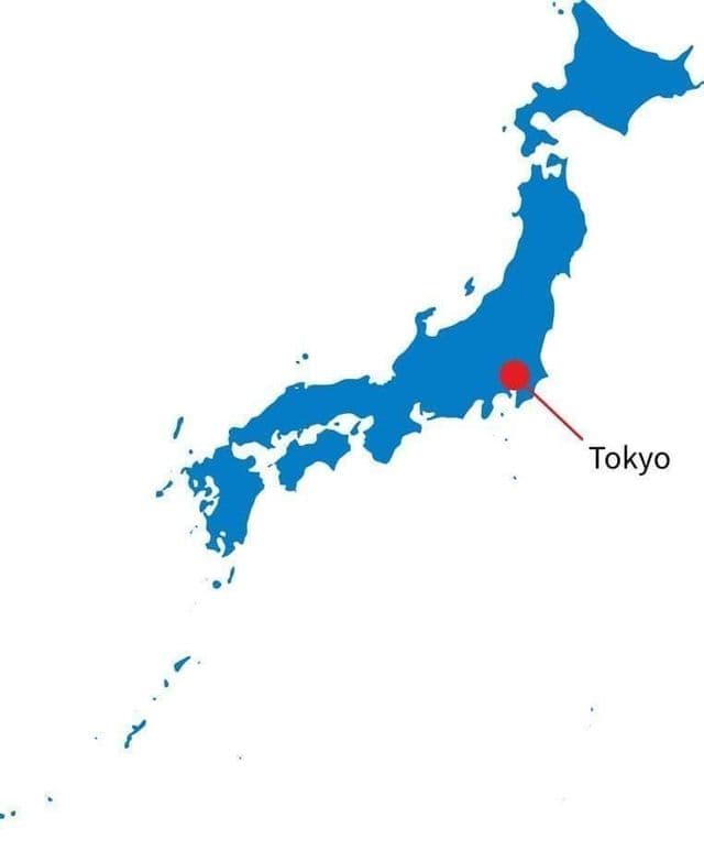 Tokyo sulla mappa del Giappone