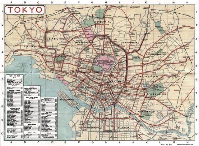 Mappa storica di Tokyo
