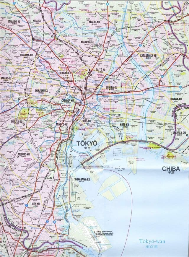 Mappa delle strade di Tokyo